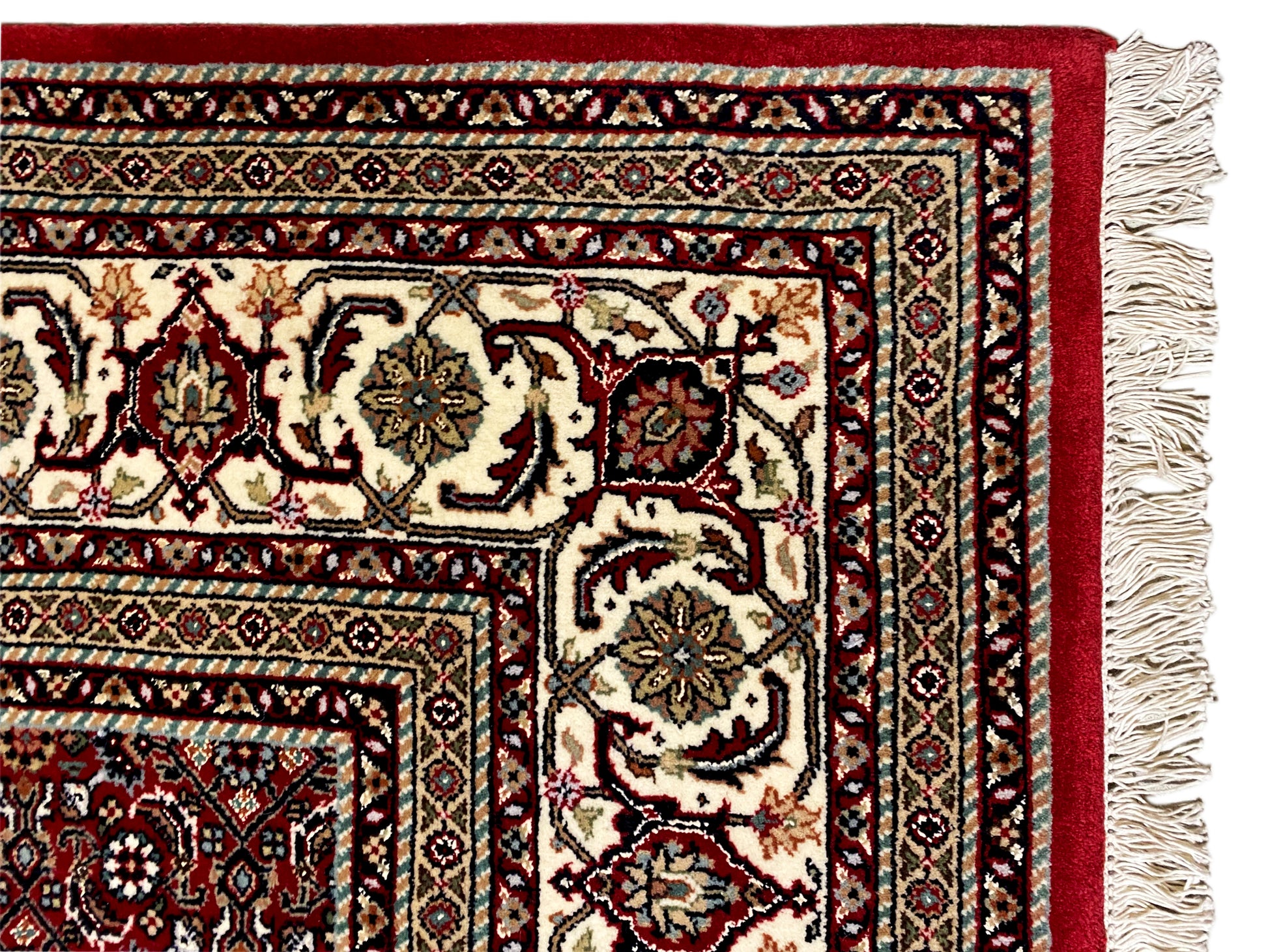 Perser Bidjar Teppich rot 304x205 cm mit detailreicher Bordüre