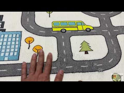 Children’s rug “Road”, beige, 90 × 160 cm