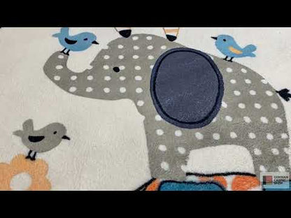 Round children’s animal rug, 160 cm