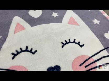 Round children’s cat rug, 100 cm