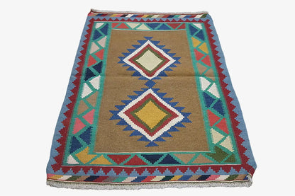 Kilim Qashqai - Multicolor 14PL 140x96 cm - German Carpet Shop