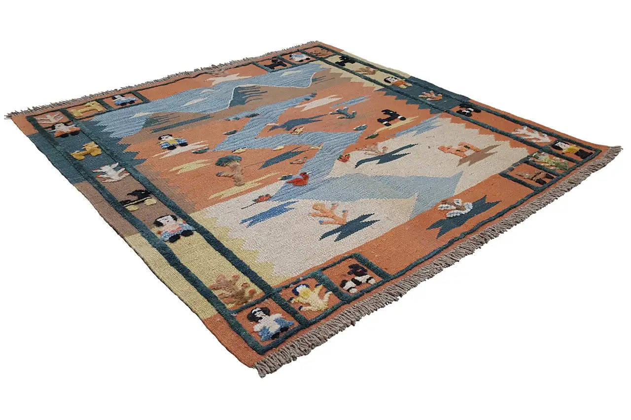 Kilim Qashqai - 804921 (108x107cm) - German Carpet Shop