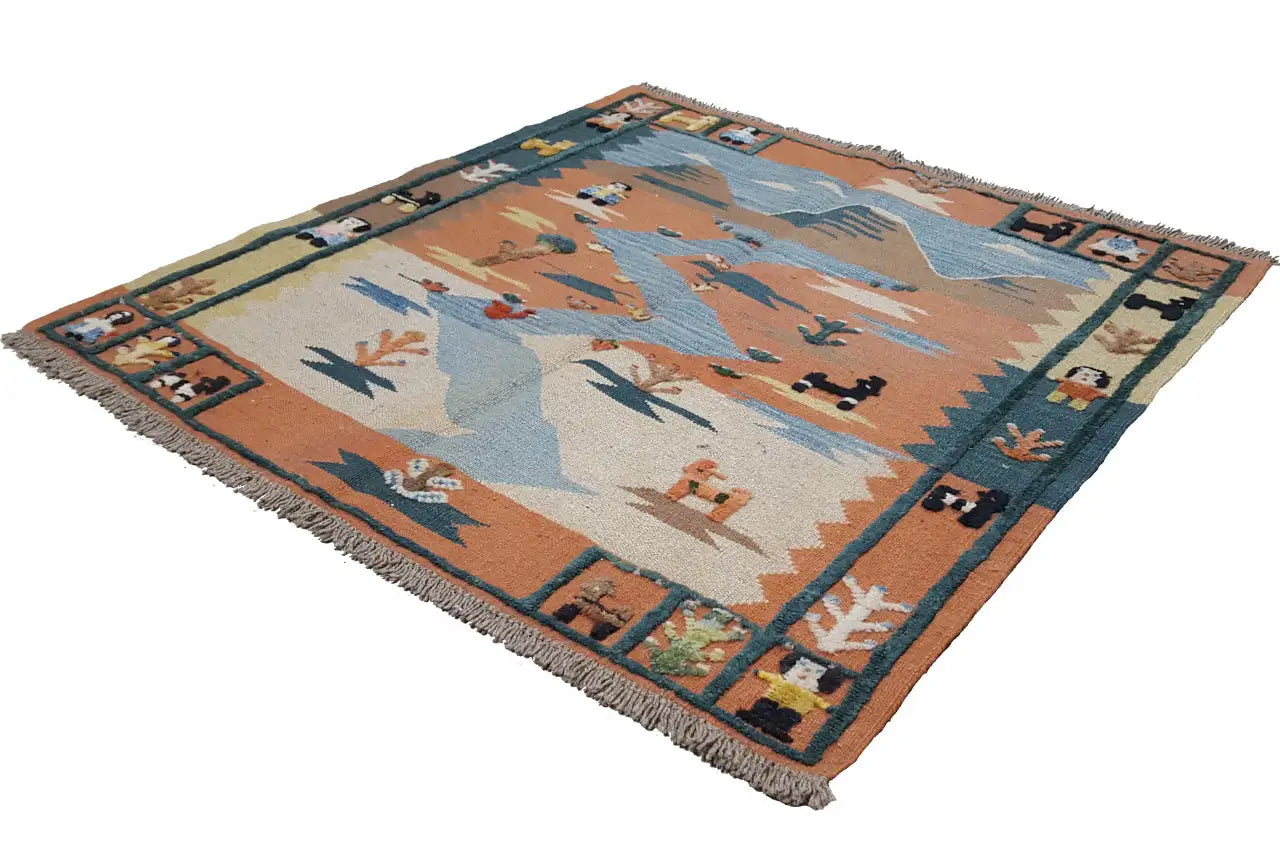 Kilim Qashqai - 804921 (108x107cm) - German Carpet Shop